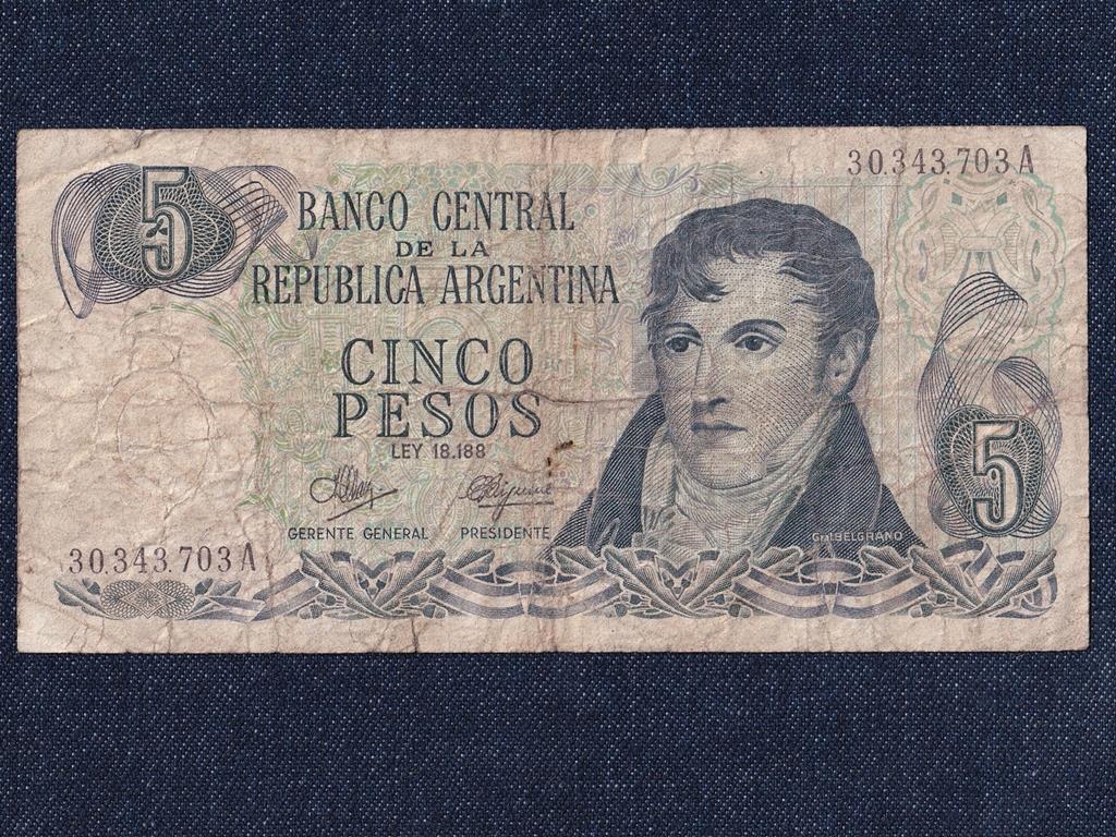 Argent&iacute;na Sz&ouml;vets&eacute;gi tartom&aacute;ny (1861-0) 5 Peso bankjegy
