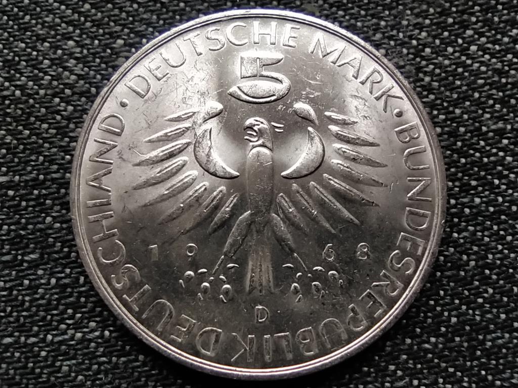 N&eacute;metorsz&aacute;g 150 &eacute;ve sz&uuml;letett Max von Pettenkofer .625 ez&uuml;st 5 M&aacute;rka