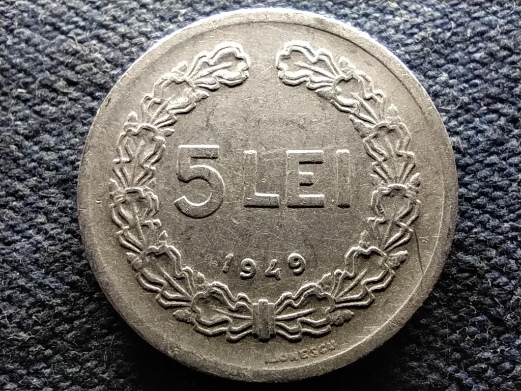 Rom&aacute;nia N&eacute;pk&ouml;zt&aacute;rsas&aacute;g (1947-1965) 5 Lej