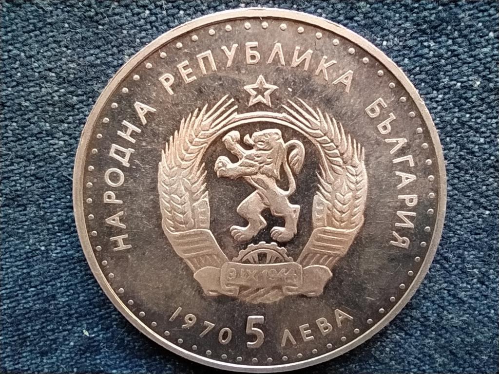 Bulg&aacute;ria 120 &eacute;ve sz&uuml;letett Ivan Vazov k&ouml;ltő .900 ez&uuml;st 5 Leva