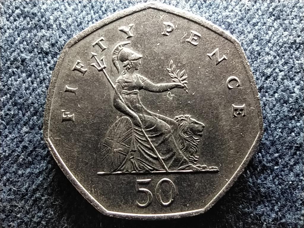 Anglia II. Erzs&eacute;bet (1952-) 50 Penny kis t&iacute;pus