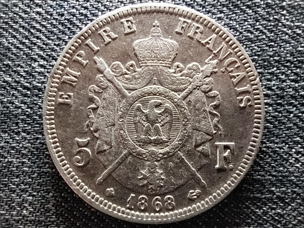 Franciaorsz&aacute;g III. Nap&oacute;leon (1852-1870) .900 ez&uuml;st 5 frank
