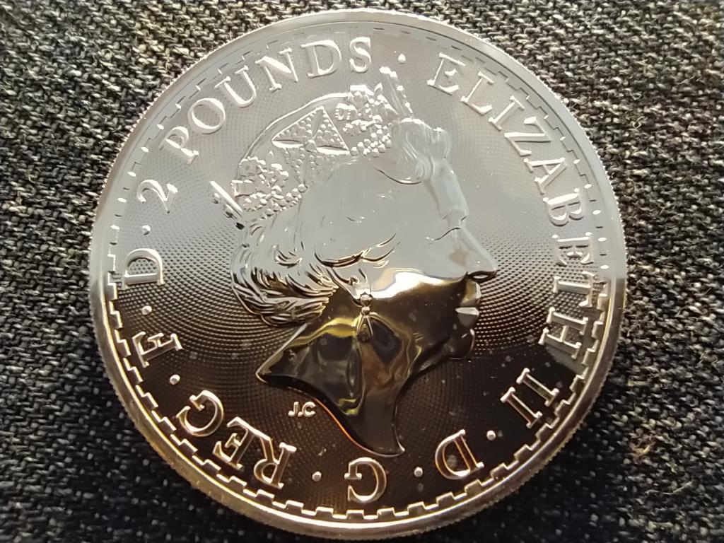 Anglia II. Erzs&eacute;bet Britannia 1 uncia .999 ez&uuml;st 2 Font