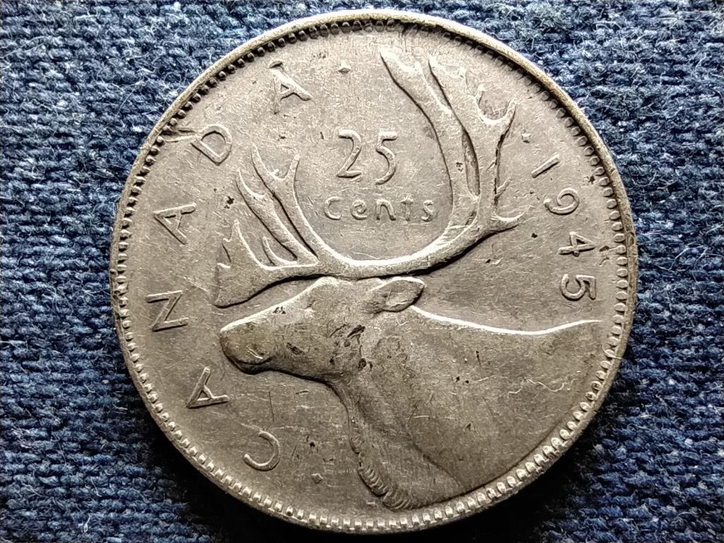 Kanada VI. Gy&ouml;rgy .800 ez&uuml;st 25 Cent