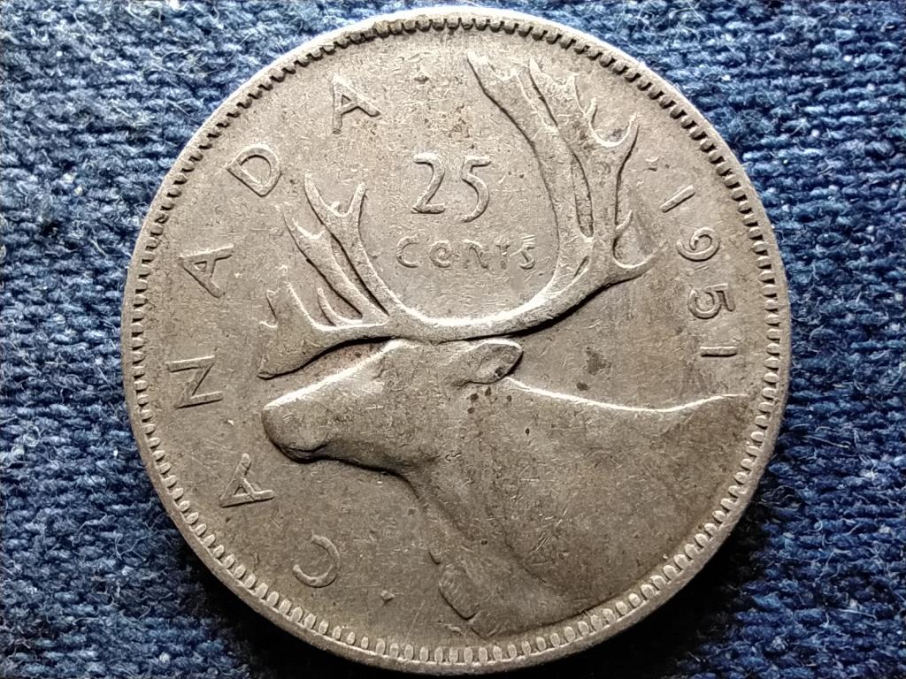Kanada VI. Gy&ouml;rgy .800 ez&uuml;st 25 Cent