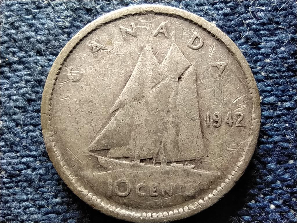 Kanada VI. Gy&ouml;rgy .800 ez&uuml;st 10 Cent