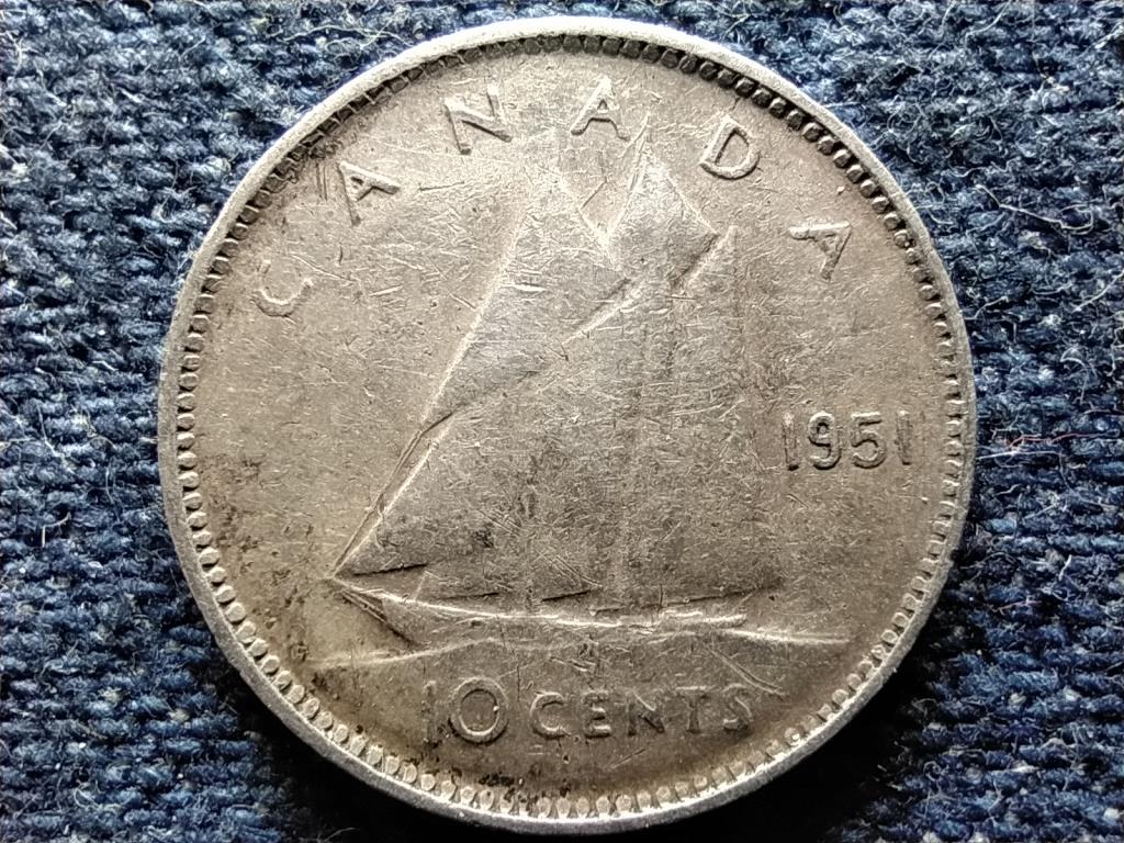 Kanada VI. Gy&ouml;rgy .800 ez&uuml;st 10 Cent