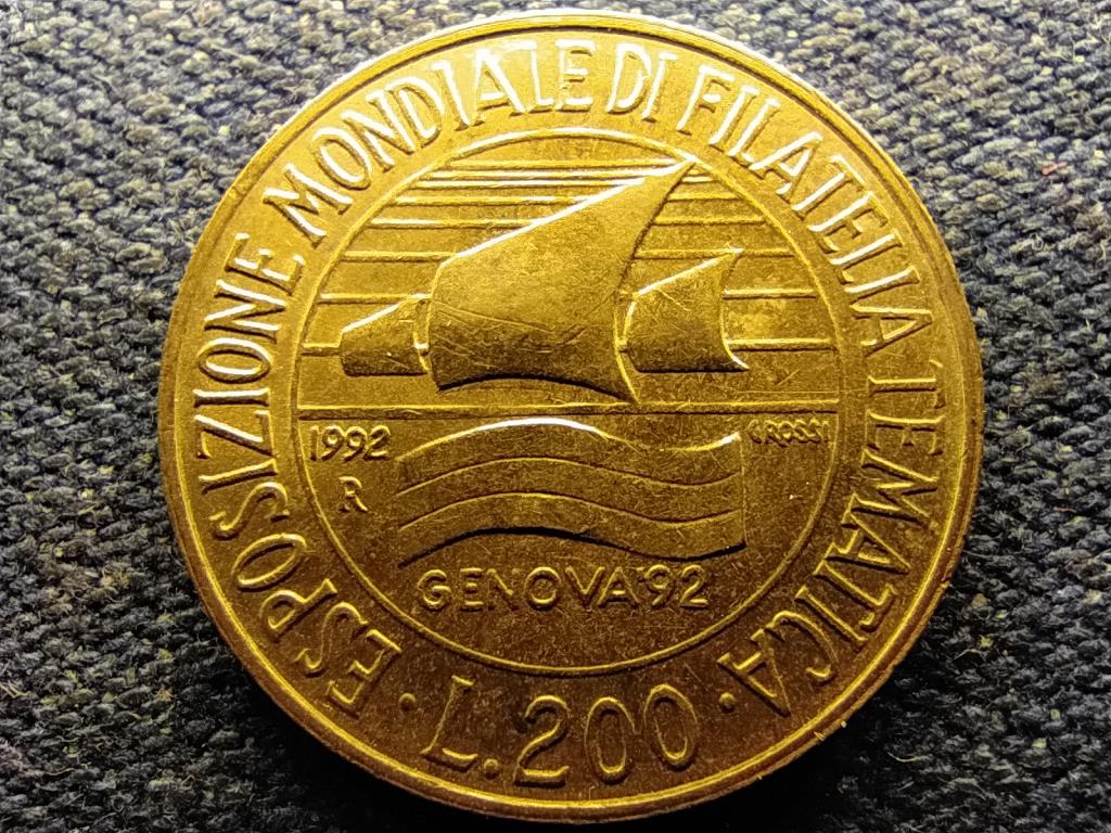 Olaszorsz&aacute;g Filat&eacute;lia vil&aacute;gki&aacute;ll&iacute;t&aacute;s Genova 200 L&iacute;ra