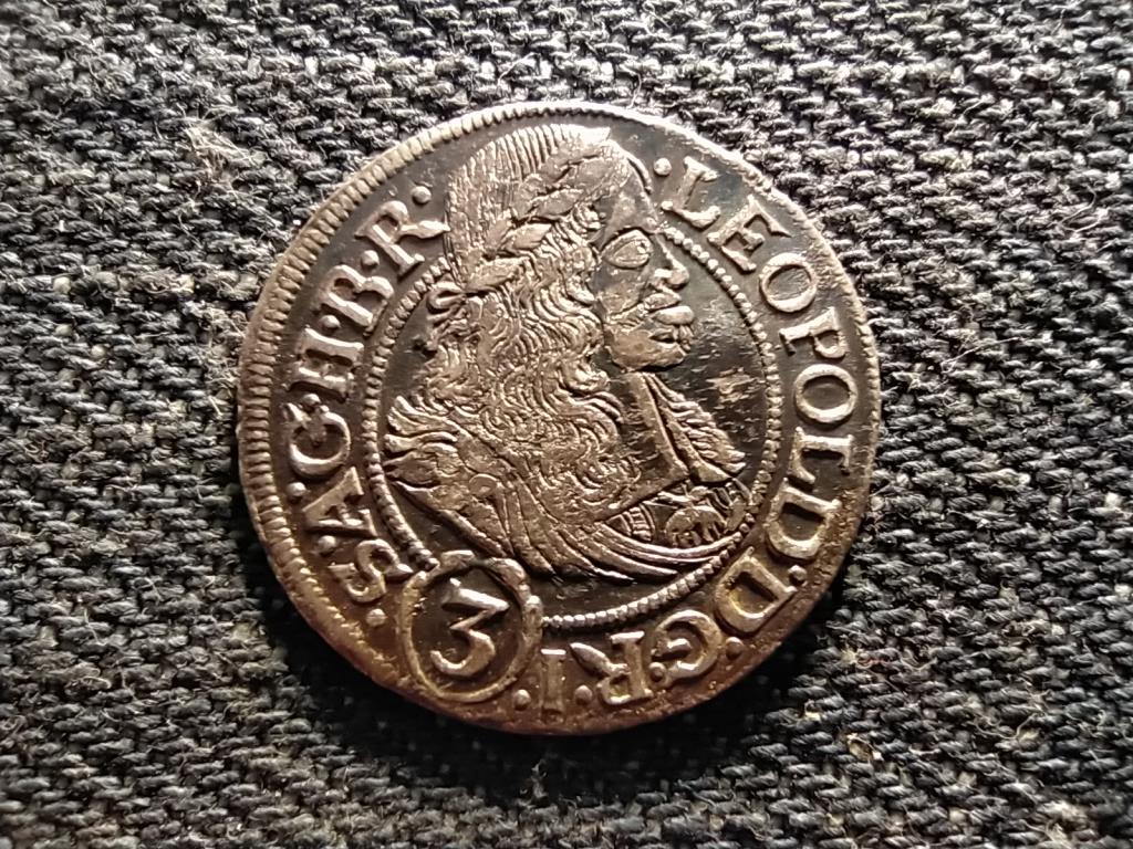 N&eacute;met-R&oacute;mai Birodalom Leopold I. cs&aacute;sz&aacute;r (1658-1705) ez&uuml;st 3 krajc&aacute;r