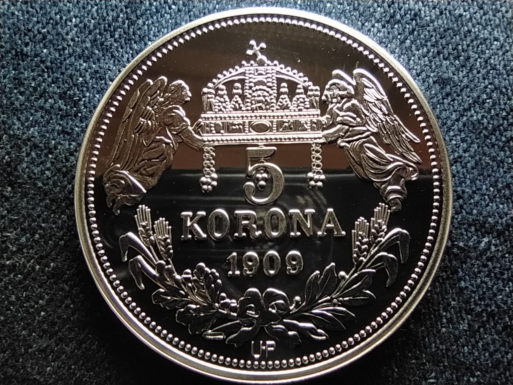 Kir&aacute;lyi Koron&aacute;k Ut&aacute;nveretben I. (Nagy) Lajos 5 korona .999 ez&uuml;st