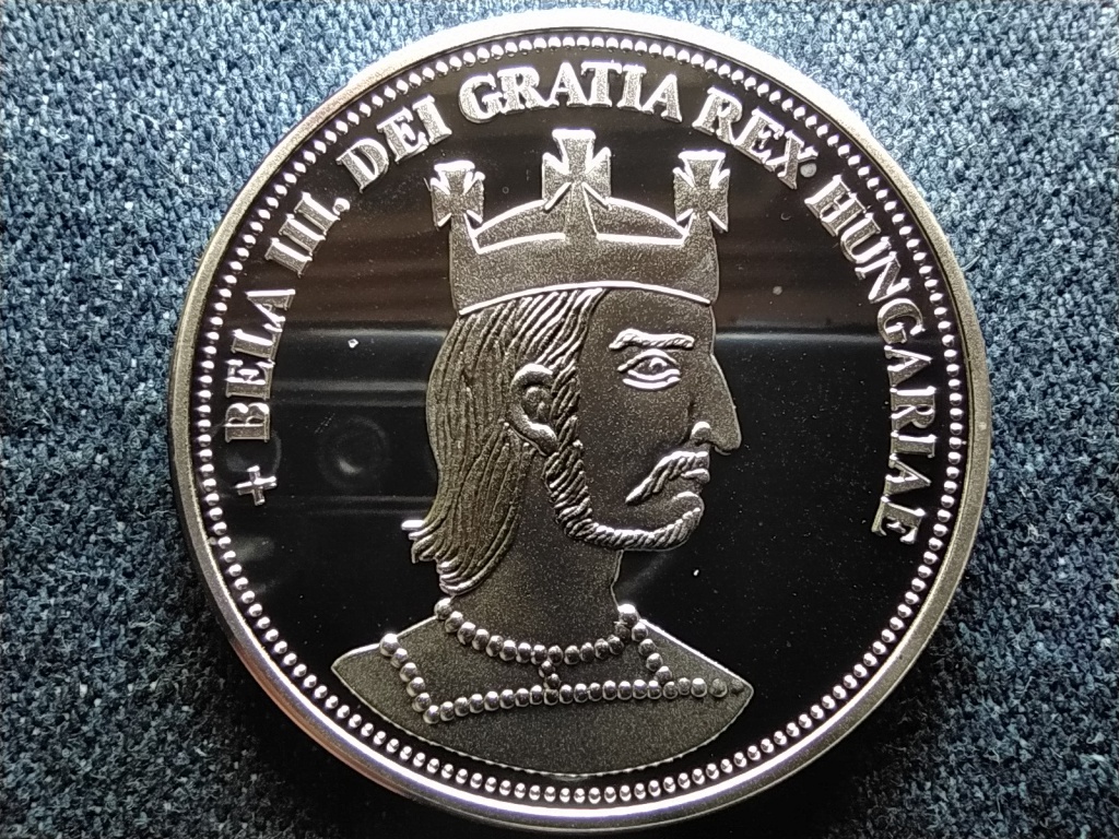 Kir&aacute;lyi Koron&aacute;k Ut&aacute;nveretben III. B&eacute;la 5 korona .999 ez&uuml;st