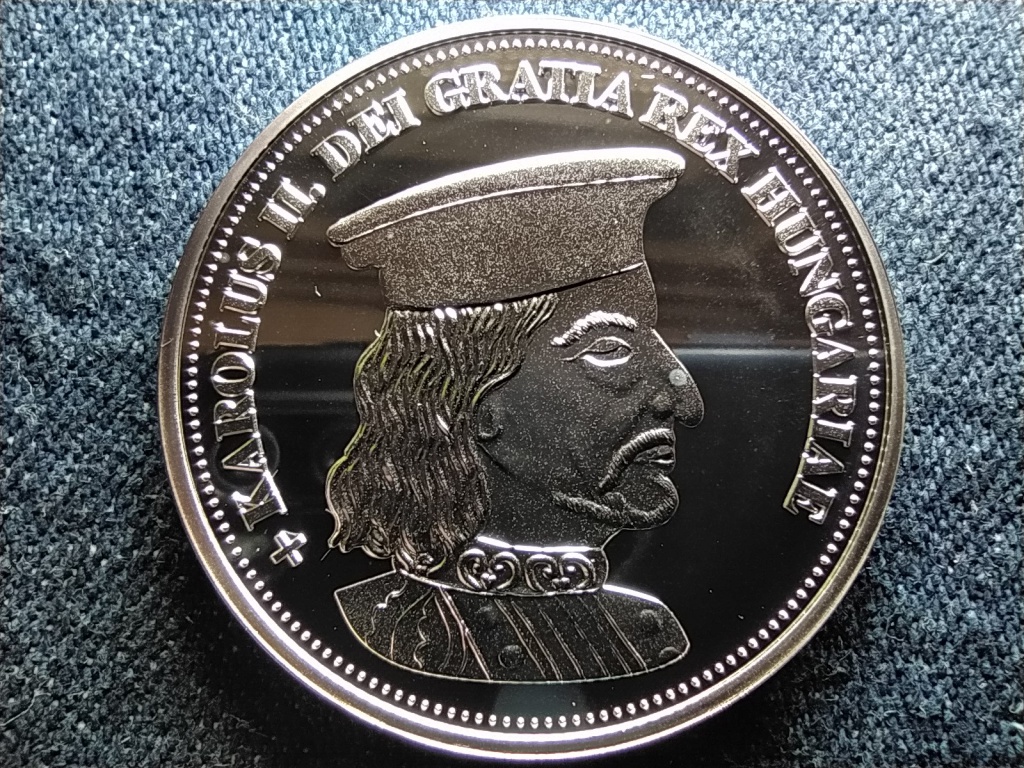 Kir&aacute;lyi Koron&aacute;k Ut&aacute;nveretben II. K&aacute;roly 5 korona .999 ez&uuml;st