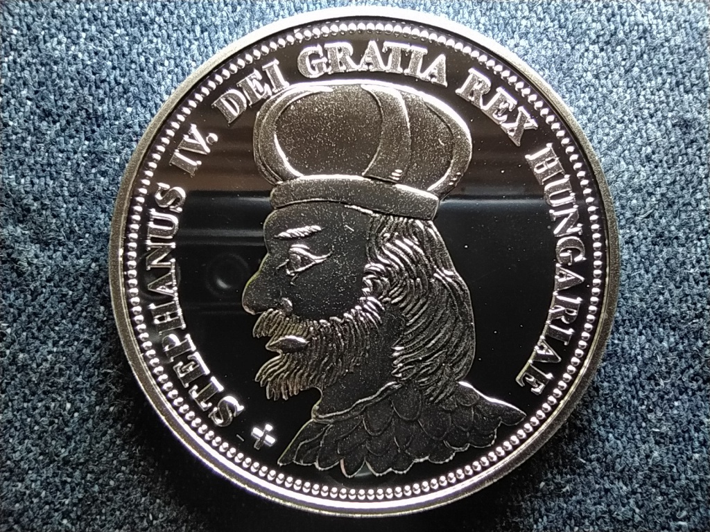 Kir&aacute;lyi Koron&aacute;k Ut&aacute;nveretben IV. Istv&aacute;n 5 korona .999 ez&uuml;st