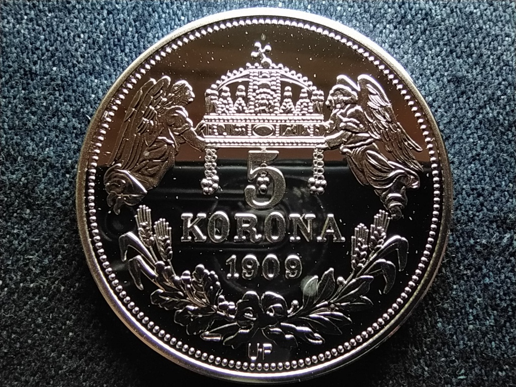 Kir&aacute;lyi Koron&aacute;k Ut&aacute;nveretben IV. K&aacute;roly 5 korona .999 ez&uuml;st