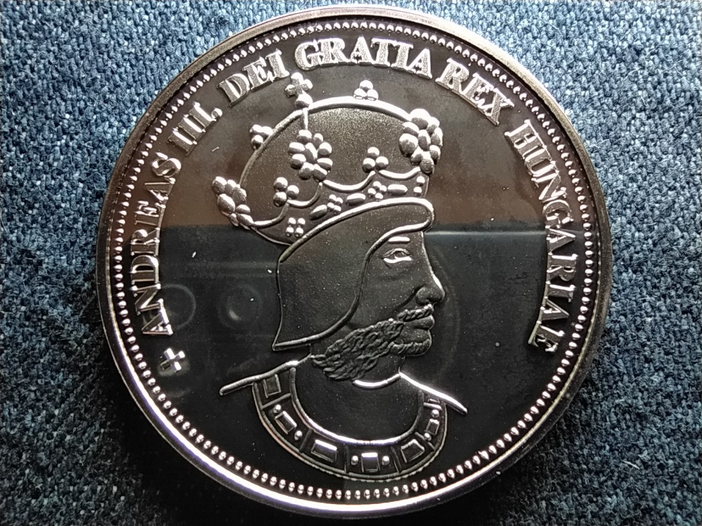 Kir&aacute;lyi Koron&aacute;k Ut&aacute;nveretben III. Andr&aacute;s 5 korona .999 ez&uuml;st