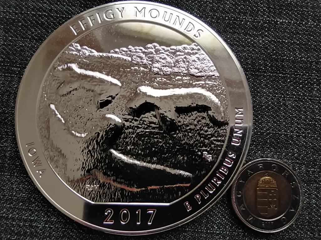 USA Effigy Mounds Nemzeti Eml&eacute;kmű, Iowa 155,5g .999 ez&uuml;st 0.25 Doll&aacute;r