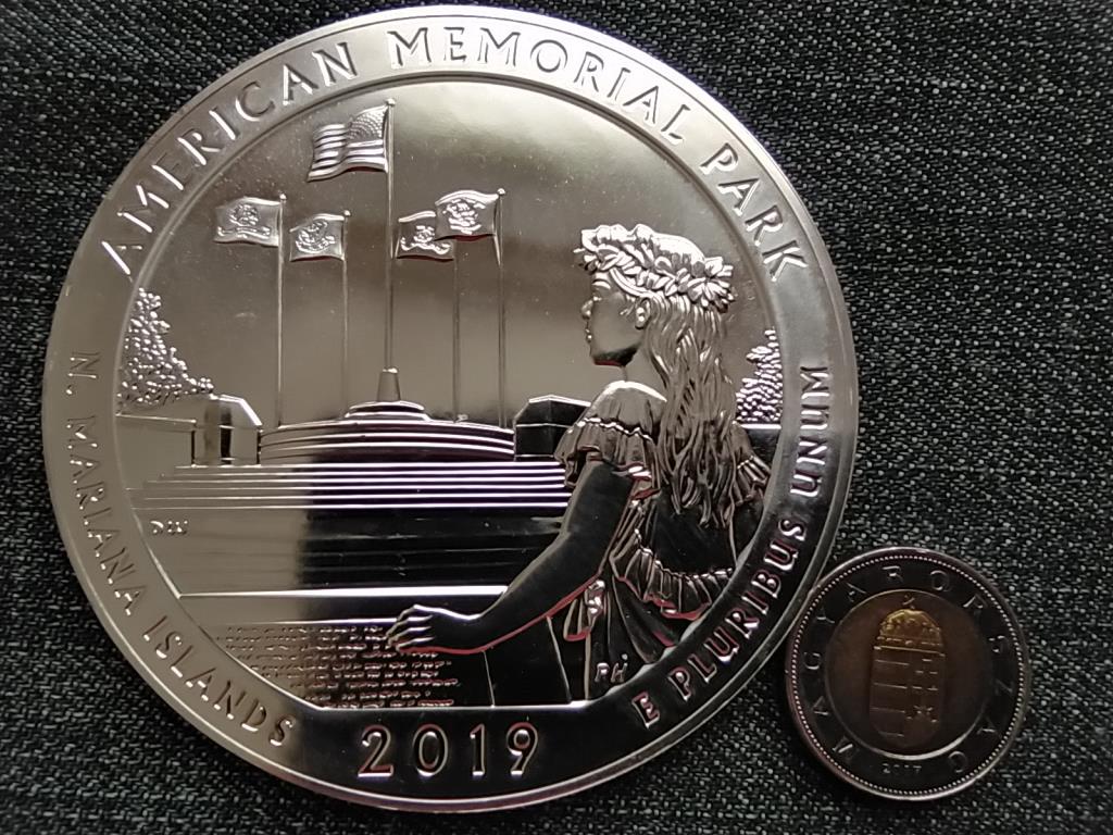 USA Amerikai Eml&eacute;kpark, &Eacute;szaki-Mariana-szigetek 155,5g .999 ez&uuml;st 0.25 Doll&aacute;r