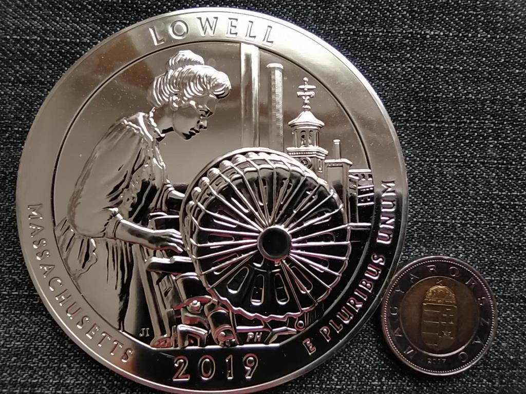 USA Lowell Nemzeti T&ouml;rt&eacute;nelmi Park, Massachusetts 155,5g .999 ez&uuml;st 0.25 Doll&aacute;r