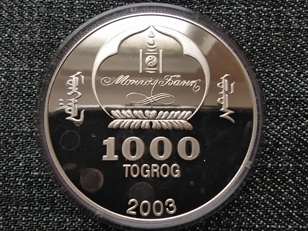 Mong&oacute;lia K&iacute;nai Nagyfal .900 ez&uuml;st 1000 Tugrik