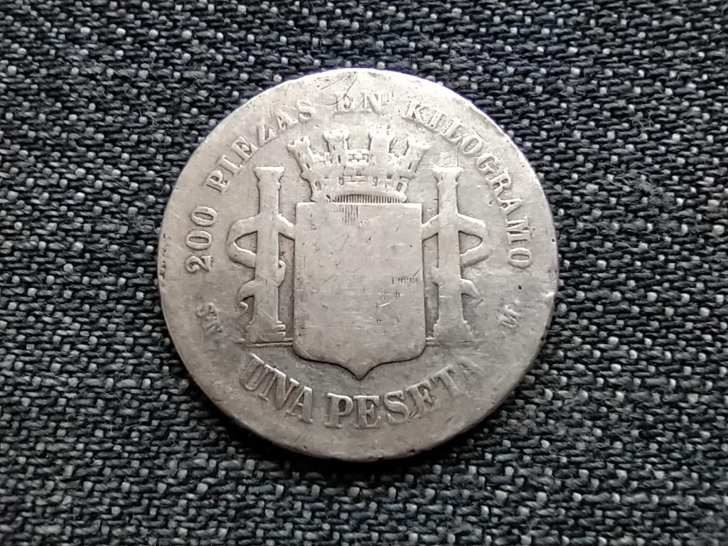 Spanyolorsz&aacute;g Ideiglenes Korm&aacute;ny (1868-1871) .835 ez&uuml;st 1 Peseta