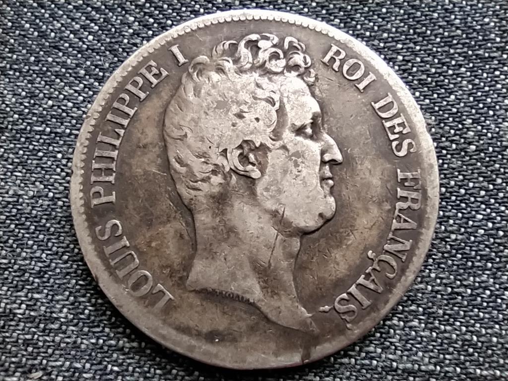 Franciaorsz&aacute;g I. Lajos F&uuml;l&ouml;p (1830-1848) .900 ez&uuml;st 5 frank