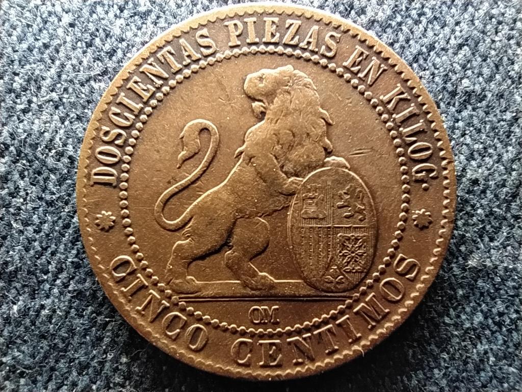 Spanyolorsz&aacute;g Ideiglenes Korm&aacute;ny (1868-1871) 5 Centimos