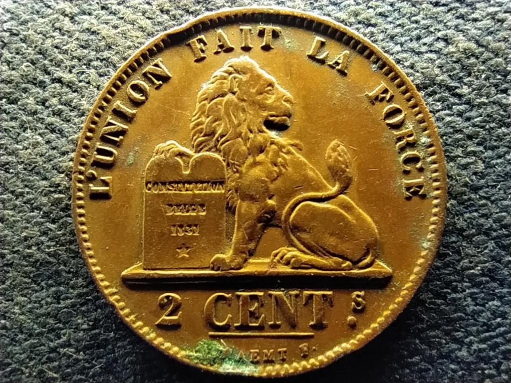 Belgium II. Lip&oacute;t (1865-1909) 2 centime (francia sz&ouml;veg)