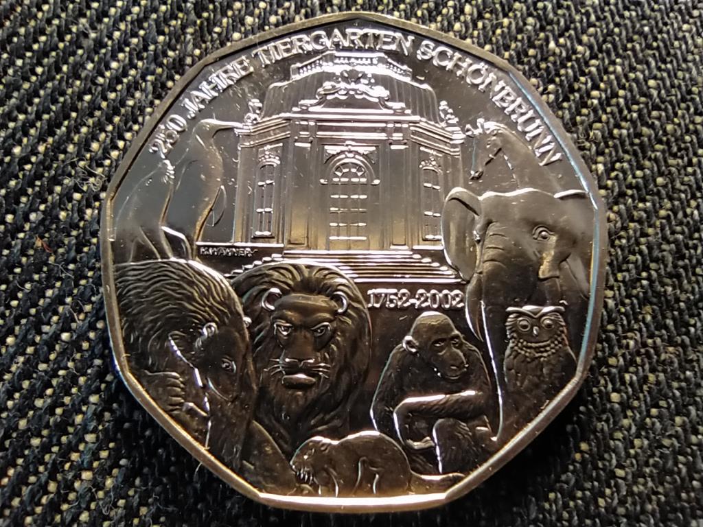 Ausztria A Sch&ouml;nbrunn &Aacute;llatkert 250. &eacute;vfordul&oacute;ja .800 ez&uuml;st 5 Euro