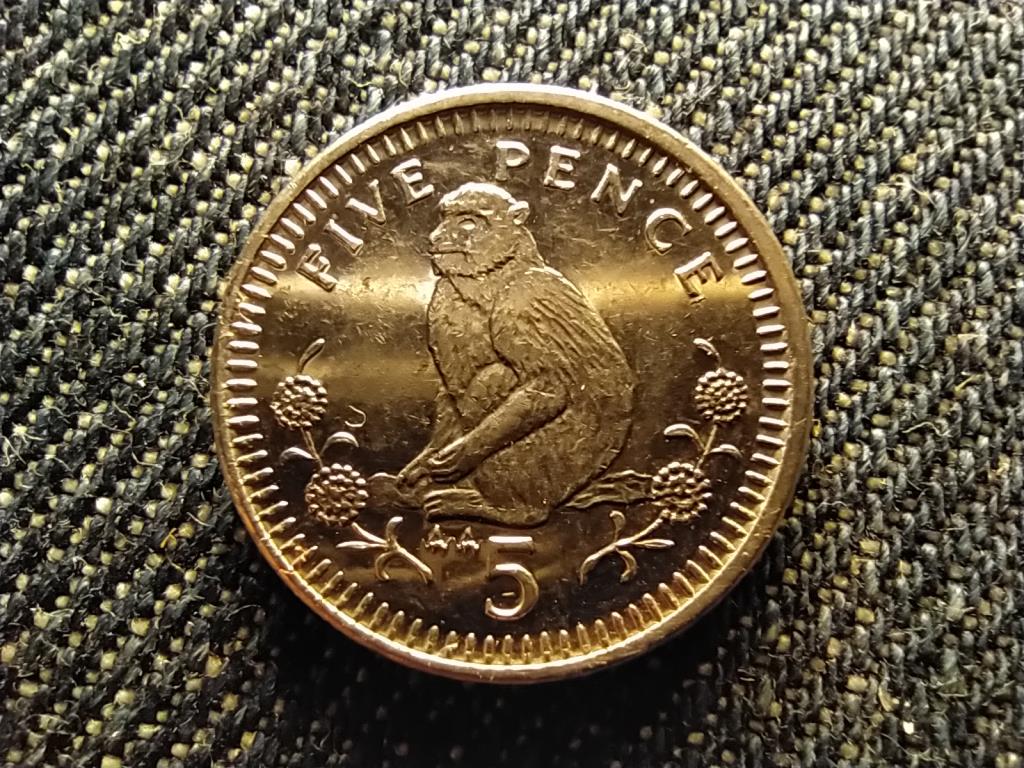 Gibralt&aacute;r II. Erzs&eacute;bet mak&aacute;k&oacute; 5 penny