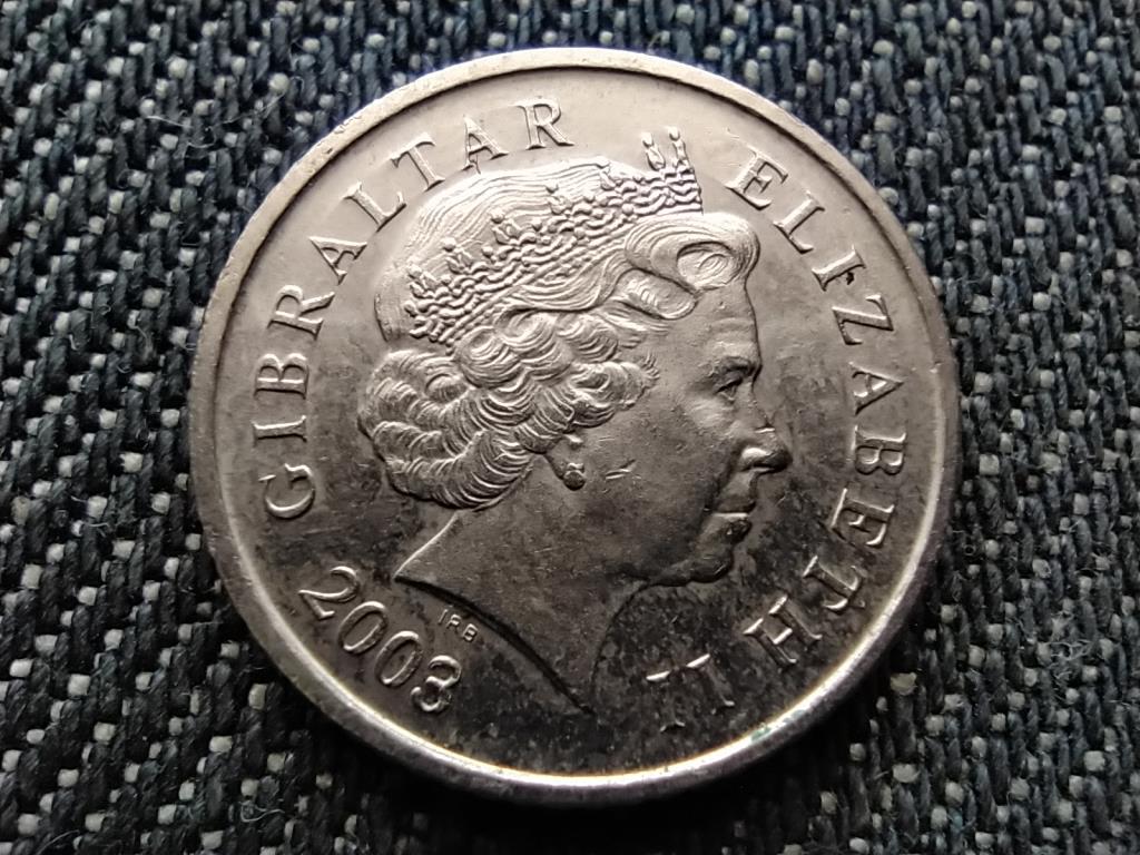 Gibralt&aacute;r II. Erzs&eacute;bet mak&aacute;k&oacute; 5 penny