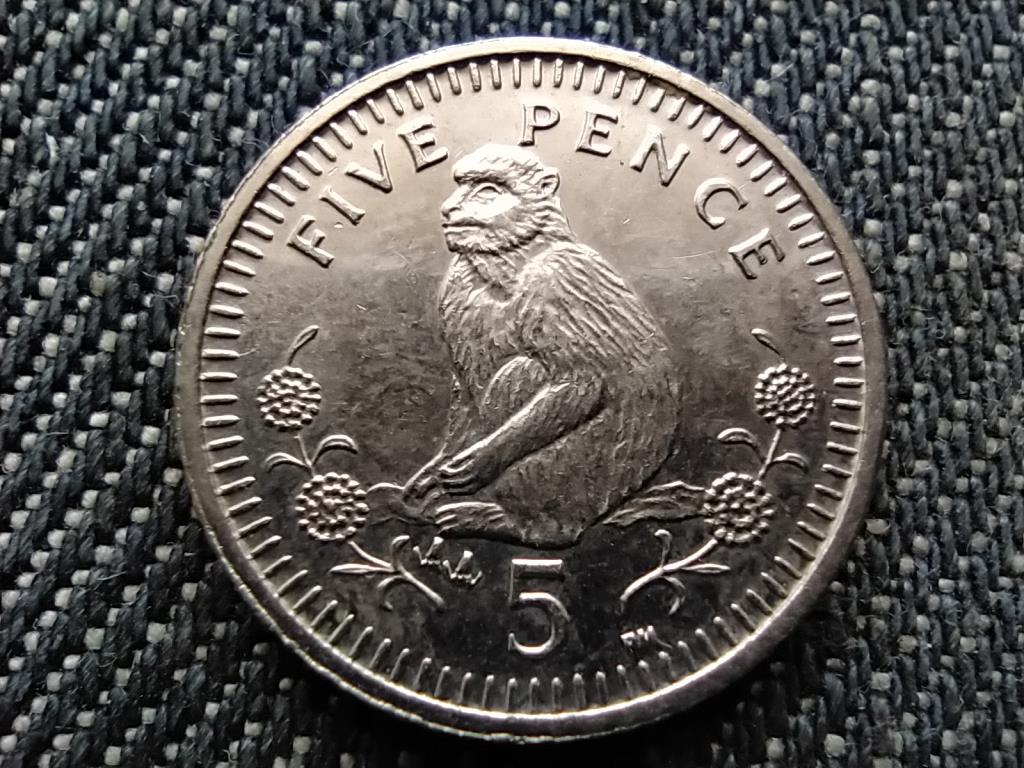 Gibralt&aacute;r II. Erzs&eacute;bet mak&aacute;k&oacute; 5 penny