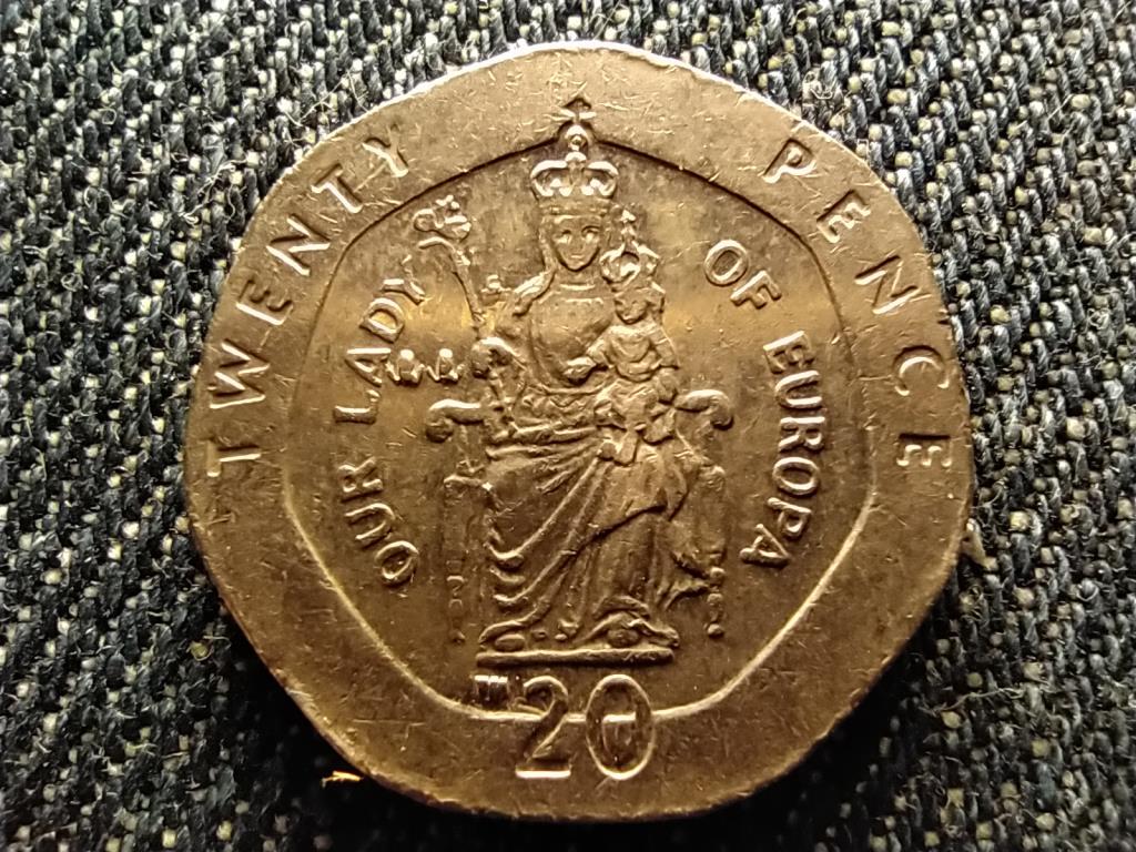 Gibralt&aacute;r II. Erzs&eacute;bet Eur&oacute;pai Szűzanya 20 penny