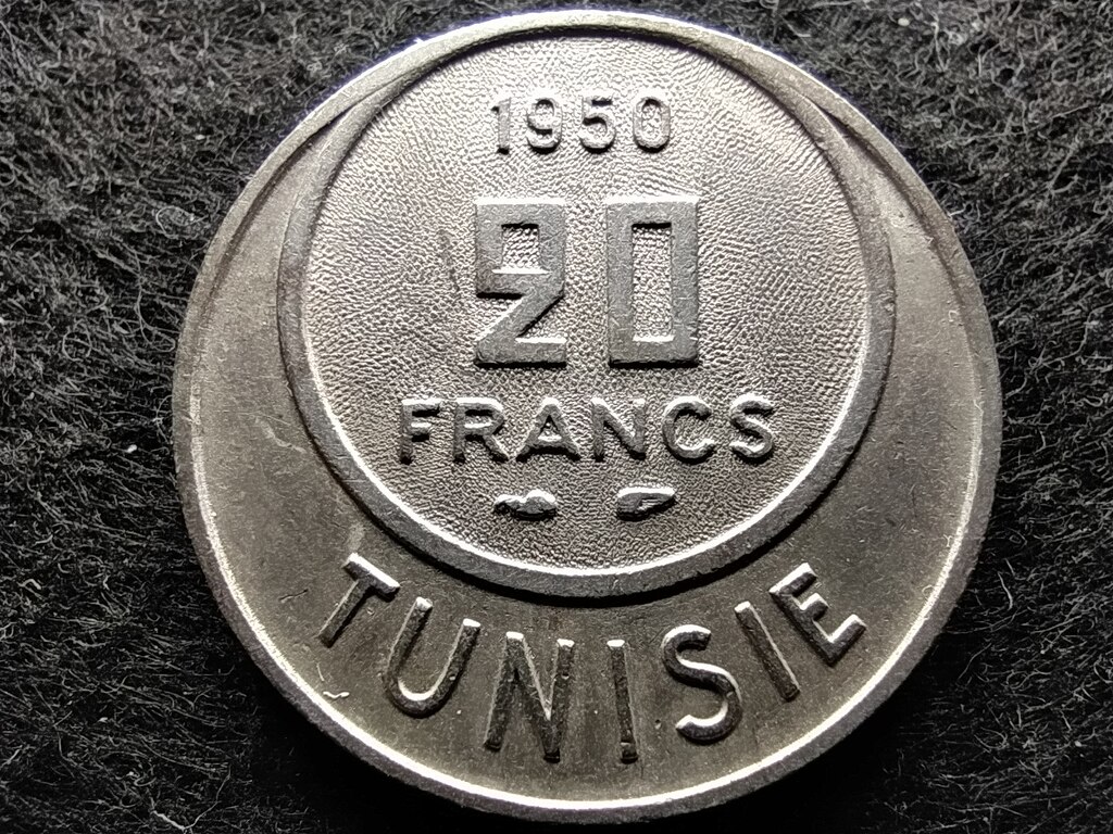 Tun&eacute;zia VIII. Muhammad al-Am&iacute;n (1943-1957) 20 frank