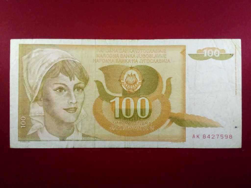 Jugoszl&aacute;via 100 D&iacute;n&aacute;r