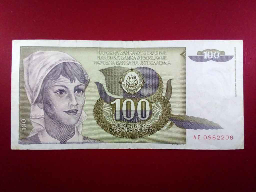 Jugoszl&aacute;via 100 D&iacute;n&aacute;r