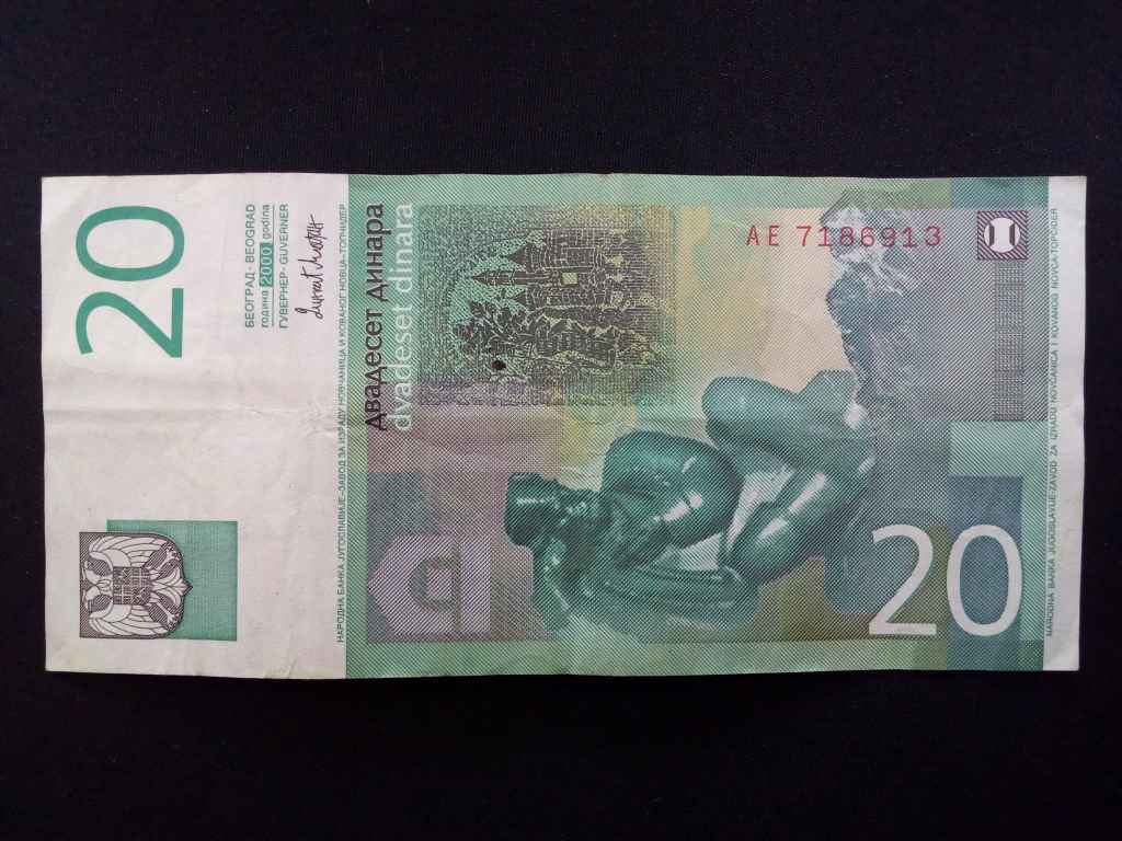 Jugoszl&aacute;via 20 D&iacute;n&aacute;r