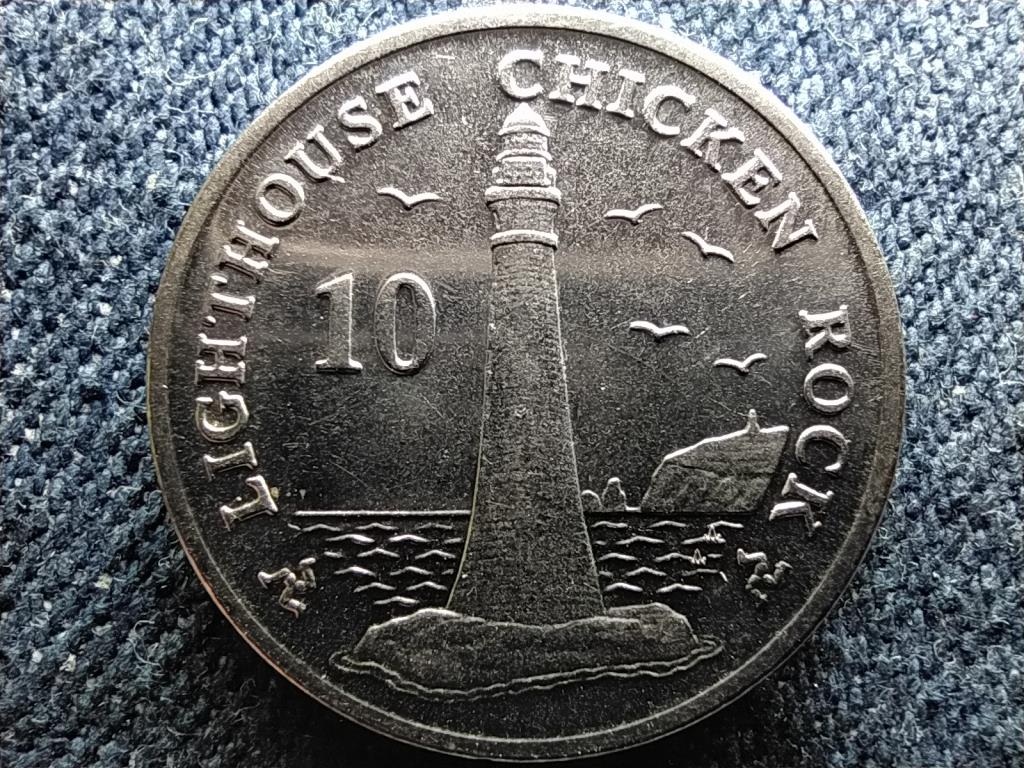 Man-sziget II. Erzs&eacute;bet vil&aacute;g&iacute;t&oacute;torony 10 penny