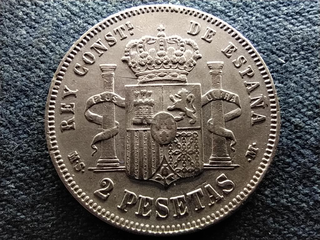 Spanyolorsz&aacute;g XII. Alfonz (1874-1885) .835 ez&uuml;st 2 Peseta