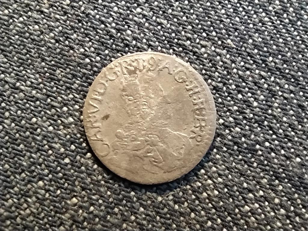 N&eacute;met-R&oacute;mai Birodalom Hall Karl VI. cs&aacute;sz&aacute;r (1711-1740) ez&uuml;st 1 krajc&aacute;r