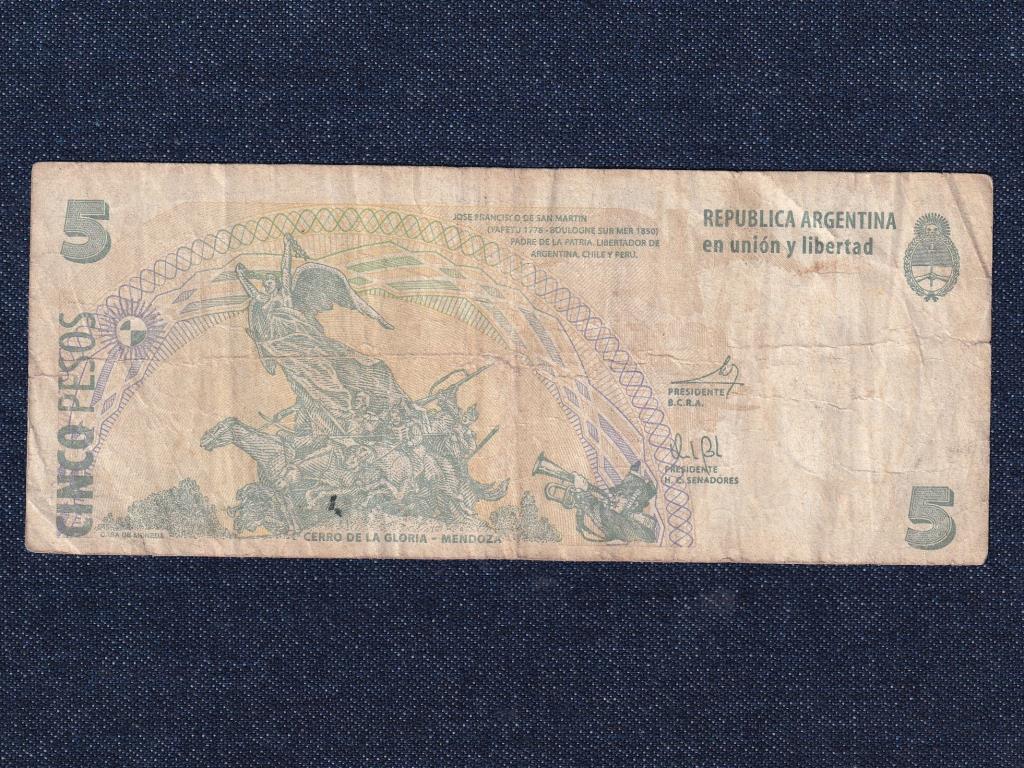 Argent&iacute;na Sz&ouml;vets&eacute;gi tartom&aacute;ny (1861-0) 5 Peso bankjegy