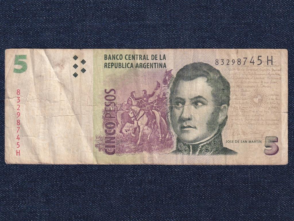 Argent&iacute;na Sz&ouml;vets&eacute;gi tartom&aacute;ny (1861-0) 5 Peso bankjegy