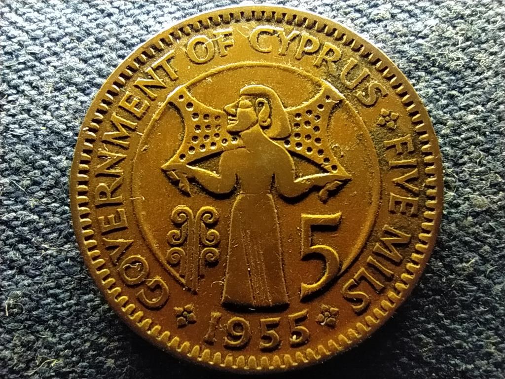 Ciprus II. Erzs&eacute;bet (1952-1968) 5 Mil