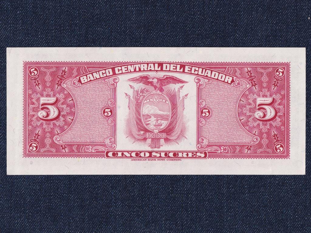 Ecuador K&ouml;zt&aacute;rsas&aacute;g (1830-0) 5 Sucre bankjegy