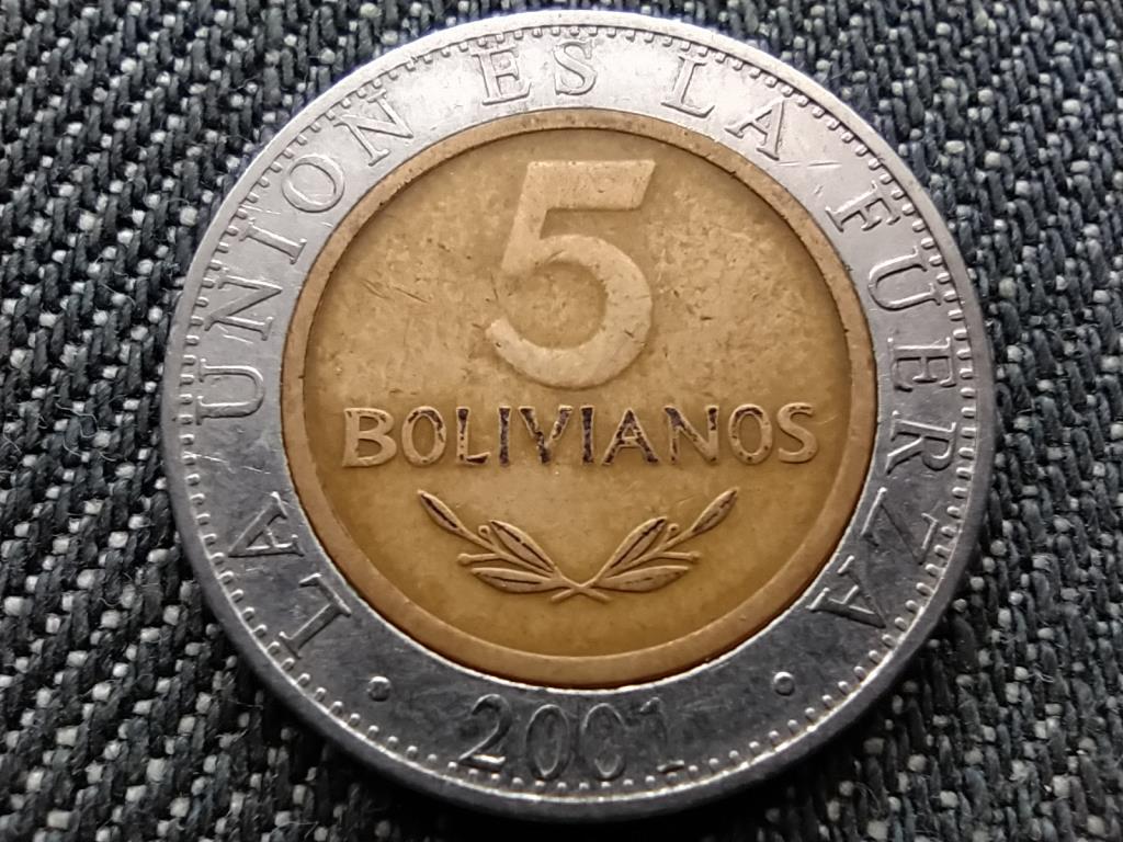 Bol&iacute;via K&ouml;zt&aacute;rsas&aacute;g (1825-2009) 5 Bolivianos