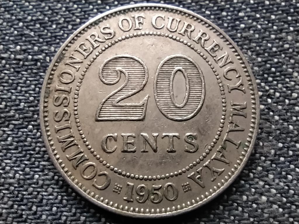 Malajzia VI. Gy&ouml;rgy (1936-1952) 20 cent
