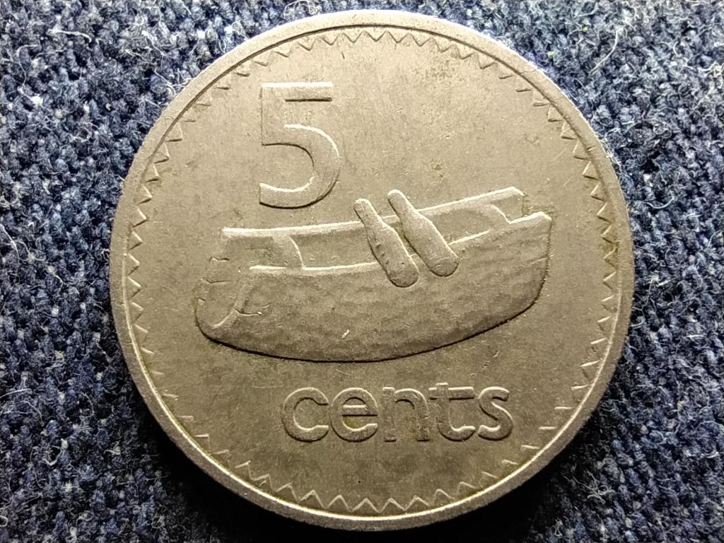 Fidzsi-szigetek II. Erzs&eacute;bet dob 5 cent