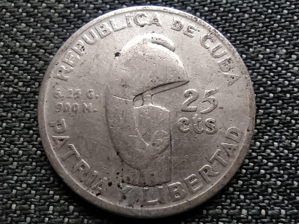 Kuba 100 &eacute;ve sz&uuml;letett Jos&eacute; Marti .900 ez&uuml;st 25 centavo