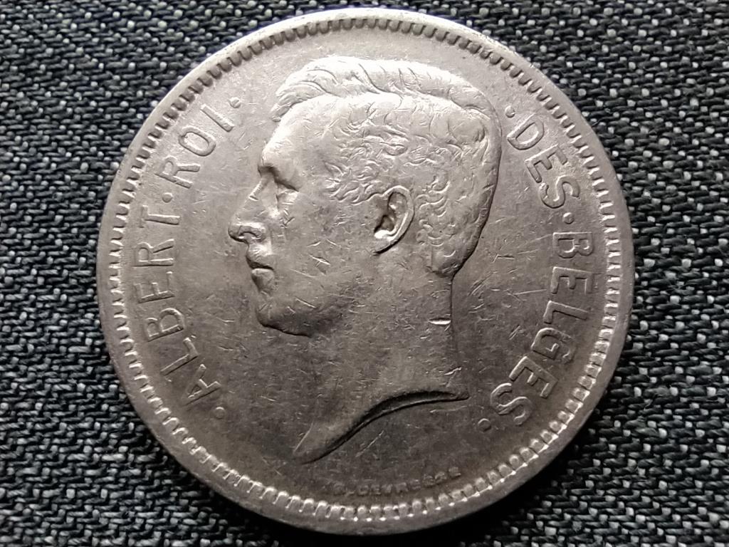 Belgium I. Albert (1909-1934) 1 Belga 5 Frank (francia sz&ouml;veg)