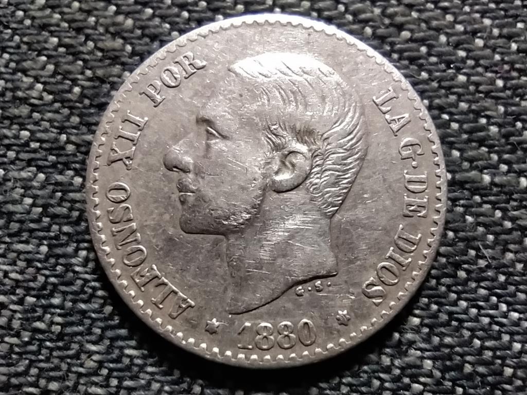 Spanyolorsz&aacute;g XII. Alfonz (1874-1885) .835 ez&uuml;st 50 centimo