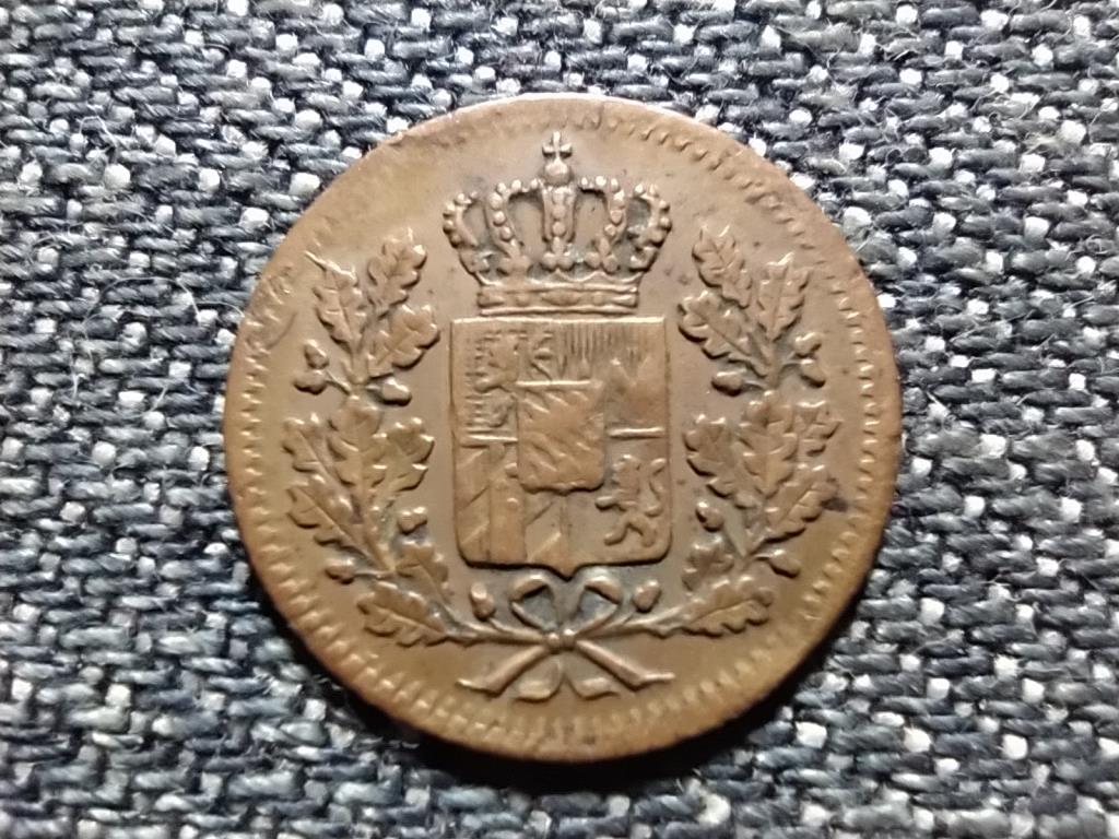 N&eacute;met &Aacute;llamok Bajororsz&aacute;g II. Miksa (1848-1864) 1 heller